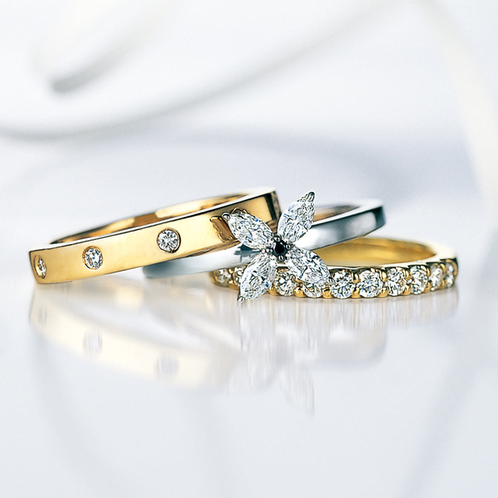 ダイヤモンド K18リング(4月誕生石/鑑別書付)《14DB0153》