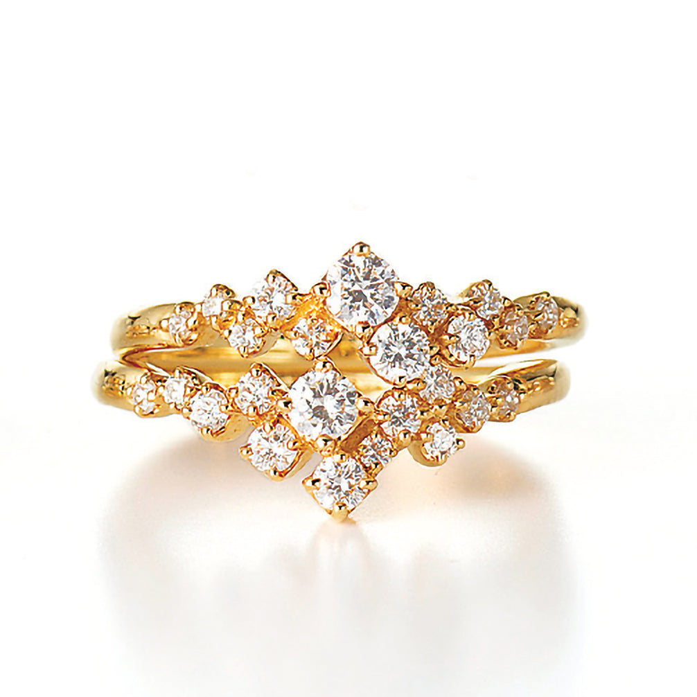 ダイヤモンド K18リング(4月誕生石/鑑別書付)《14DB0305》