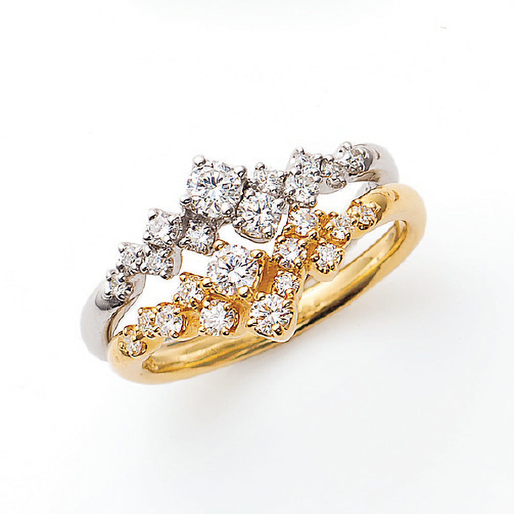 ダイヤモンド K18リング(4月誕生石/鑑別書付)《14DB0305》