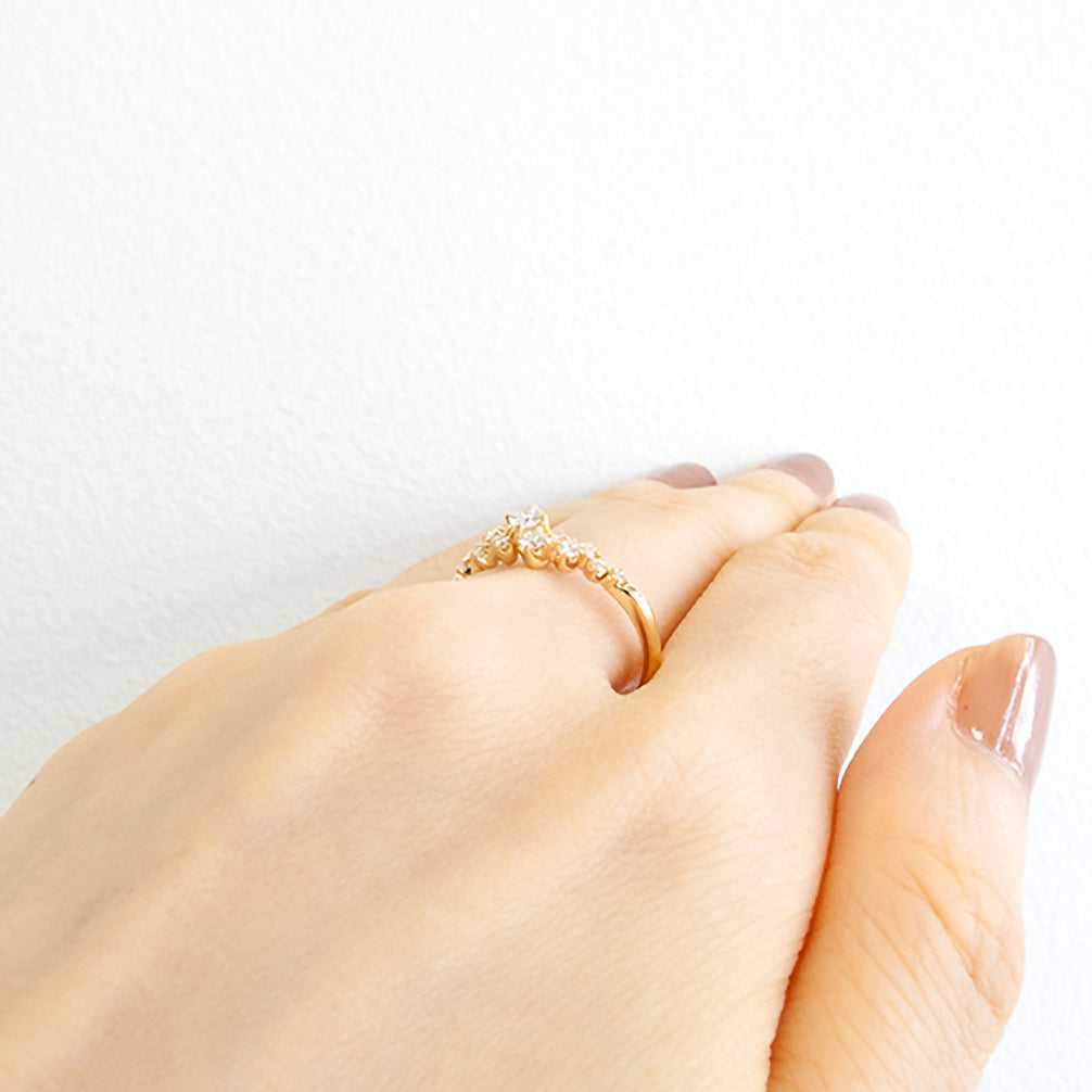 ダイヤモンド K18リング(4月誕生石/鑑別書付)《14DB0306》