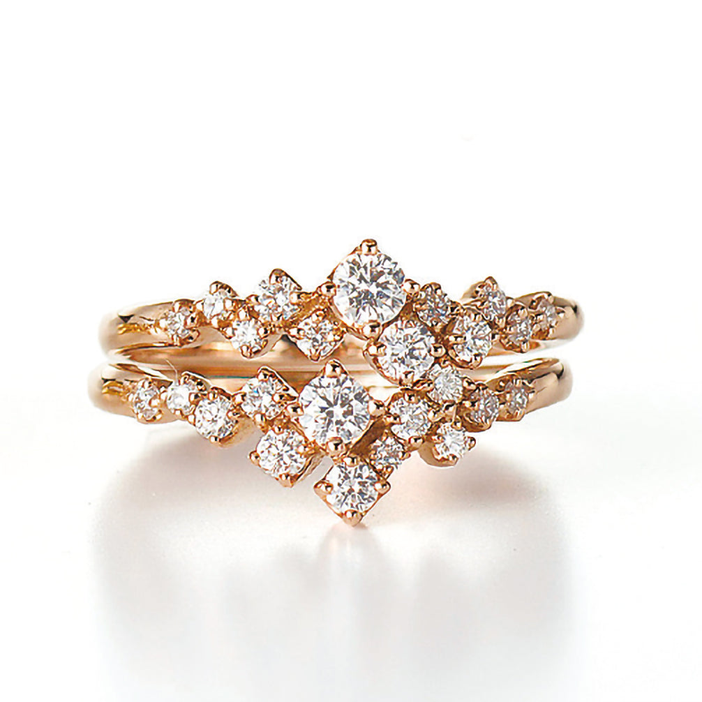 ダイヤモンド K18リング(4月誕生石/鑑別書付)《14DB0307》