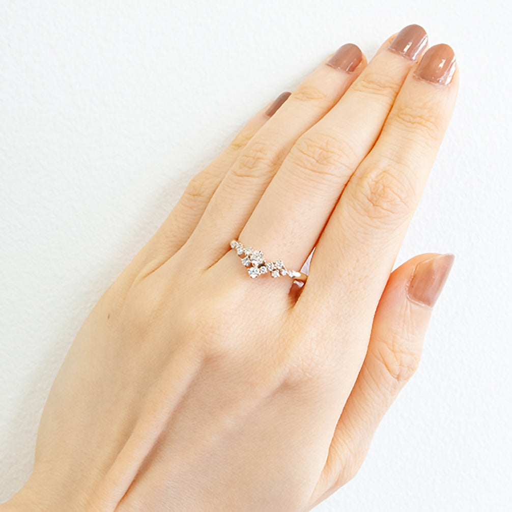 ダイヤモンド K18リング(4月誕生石/鑑別書付)《14DB0307》