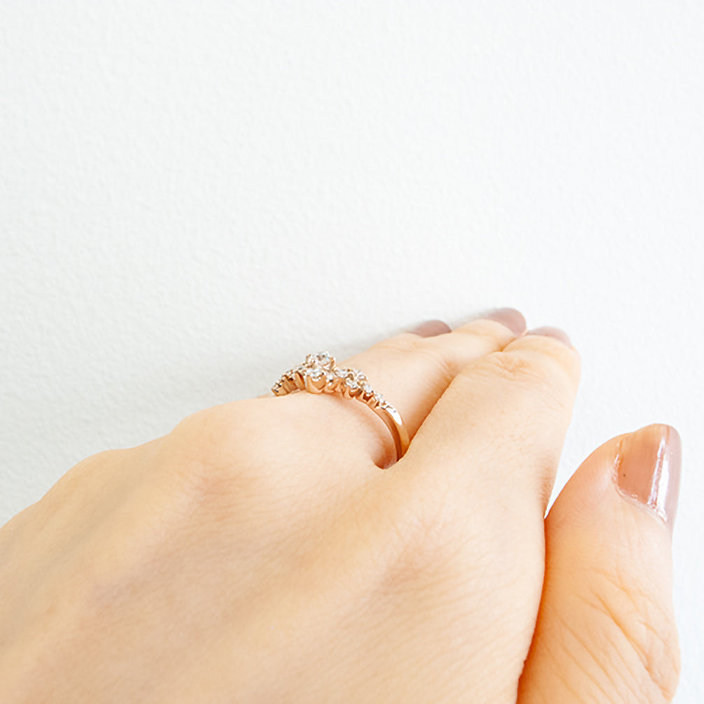 ダイヤモンド K18リング(4月誕生石/鑑別書付)《14DB0307》