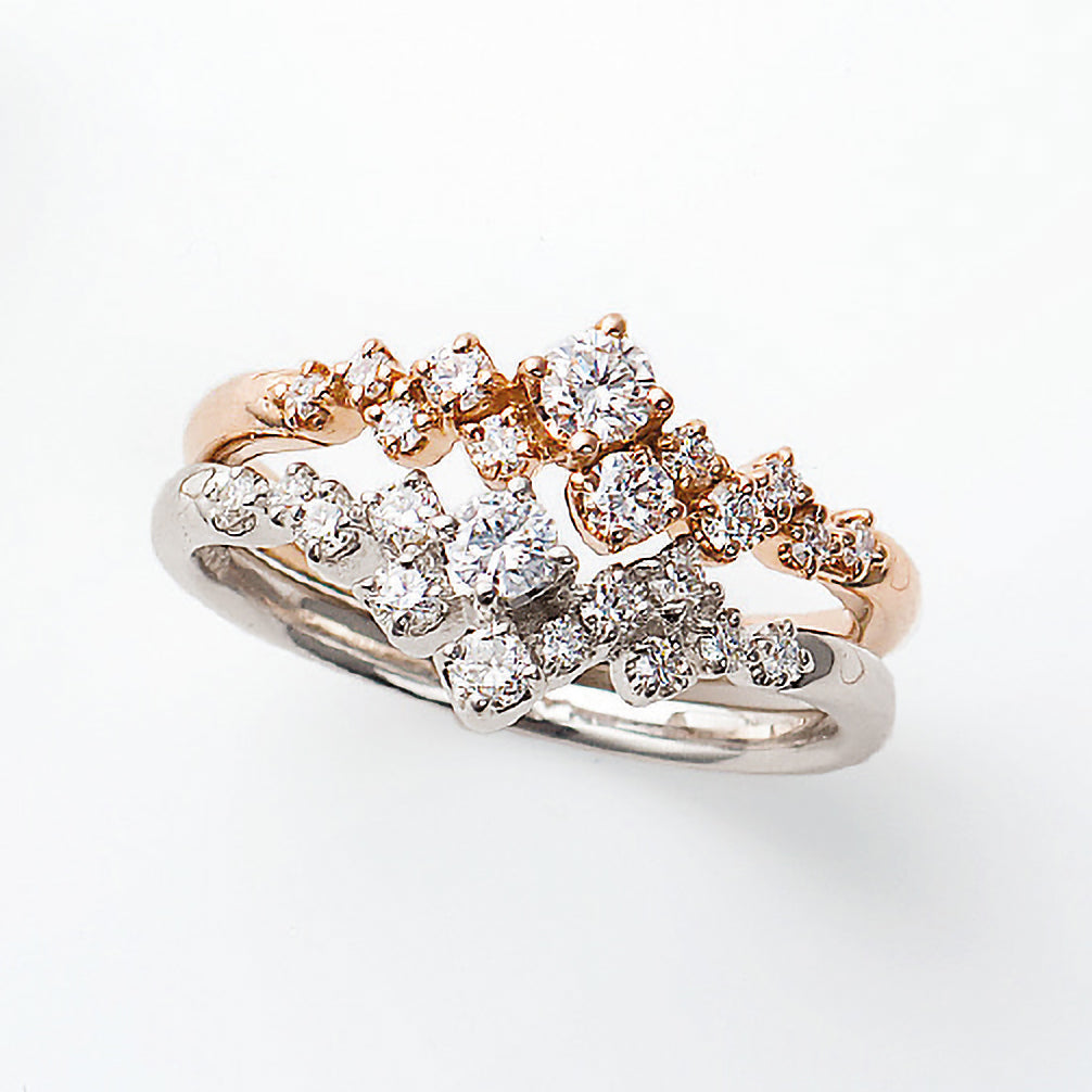 ダイヤモンド K18リング(4月誕生石/鑑別書付)《14DB0308》