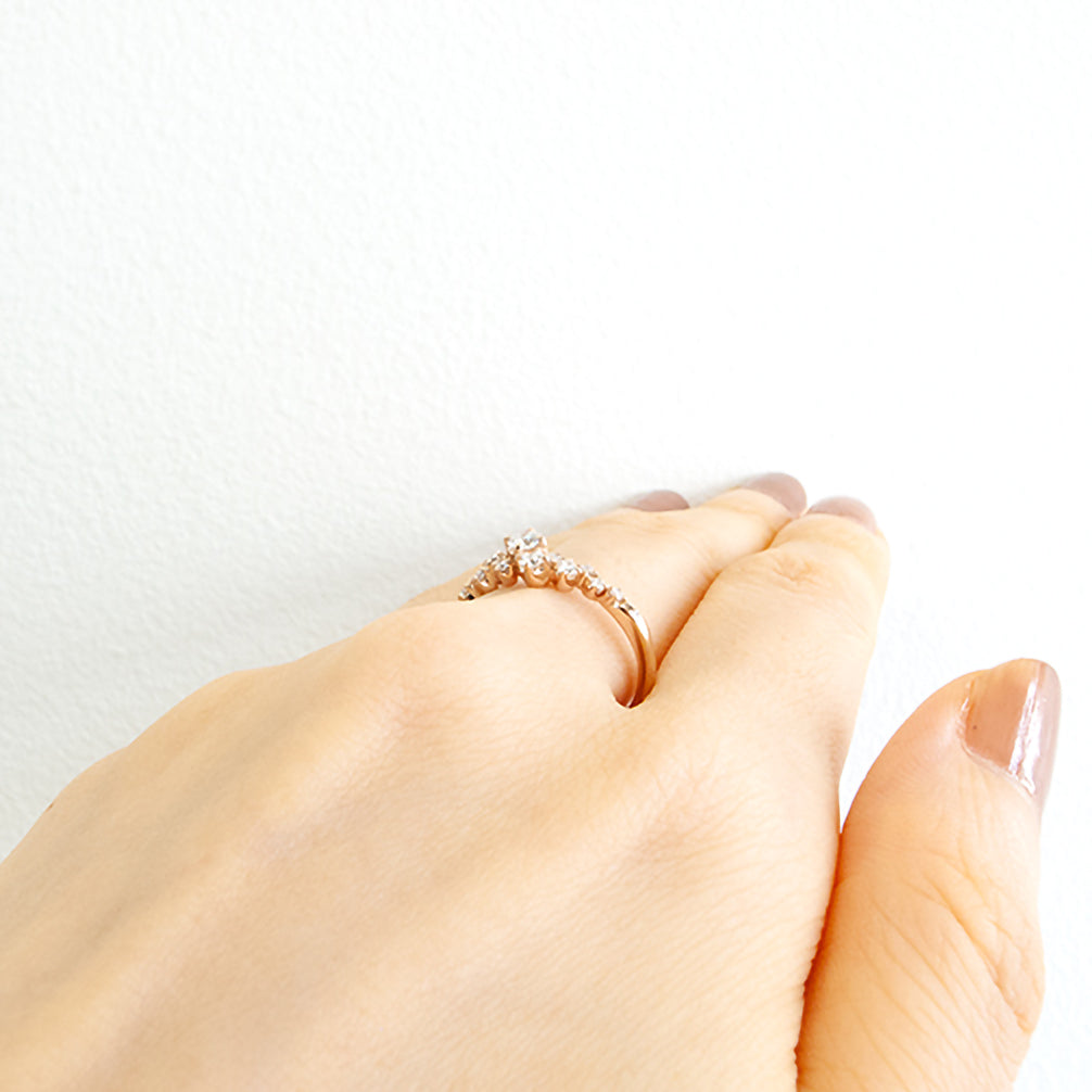 ダイヤモンド K18リング(4月誕生石/鑑別書付)《14DB0308》