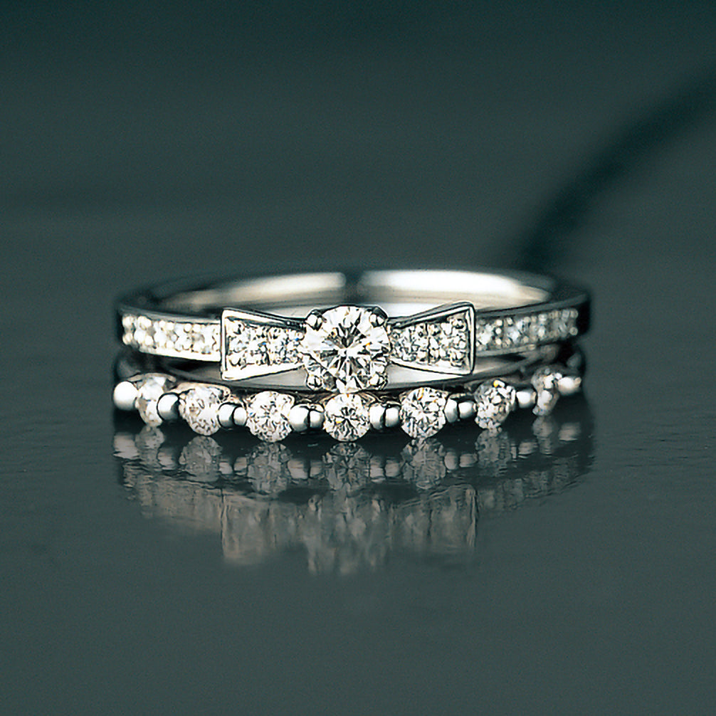 ダイヤモンド プラチナリング(4月誕生石/鑑別書付)《14DB0403》