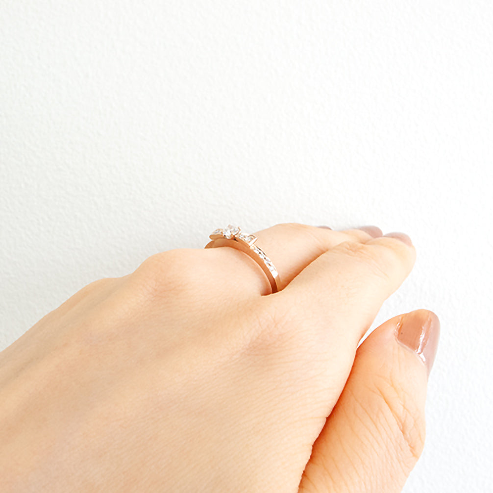 ダイヤモンド K18リング(ピンクゴールド/4月誕生石/鑑別書付き)《14DB0405》