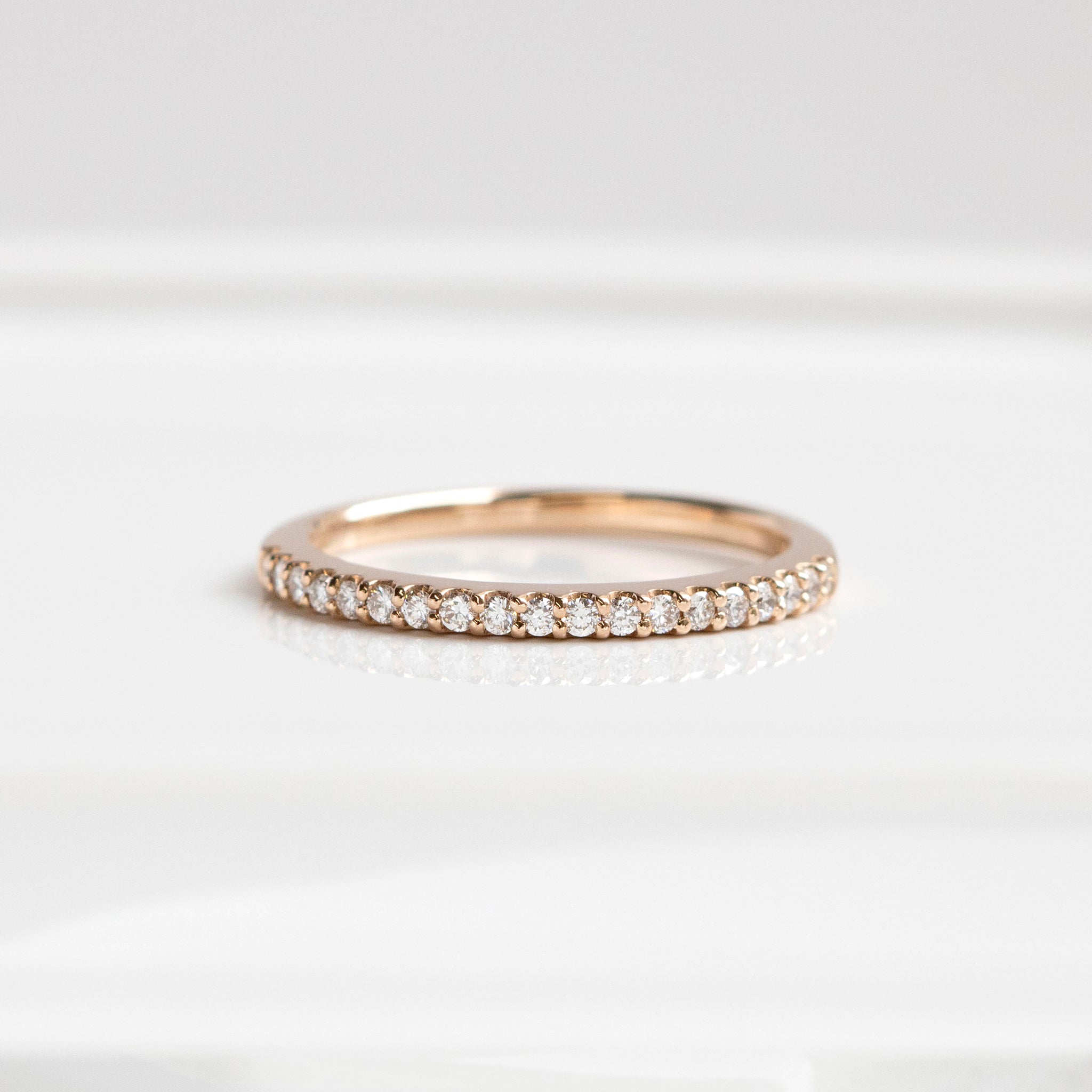 ダイヤモンド K18リング(ピンクゴールド/計0.17カラット/ハーフエタニティ/4月誕生石)《14DB0423》