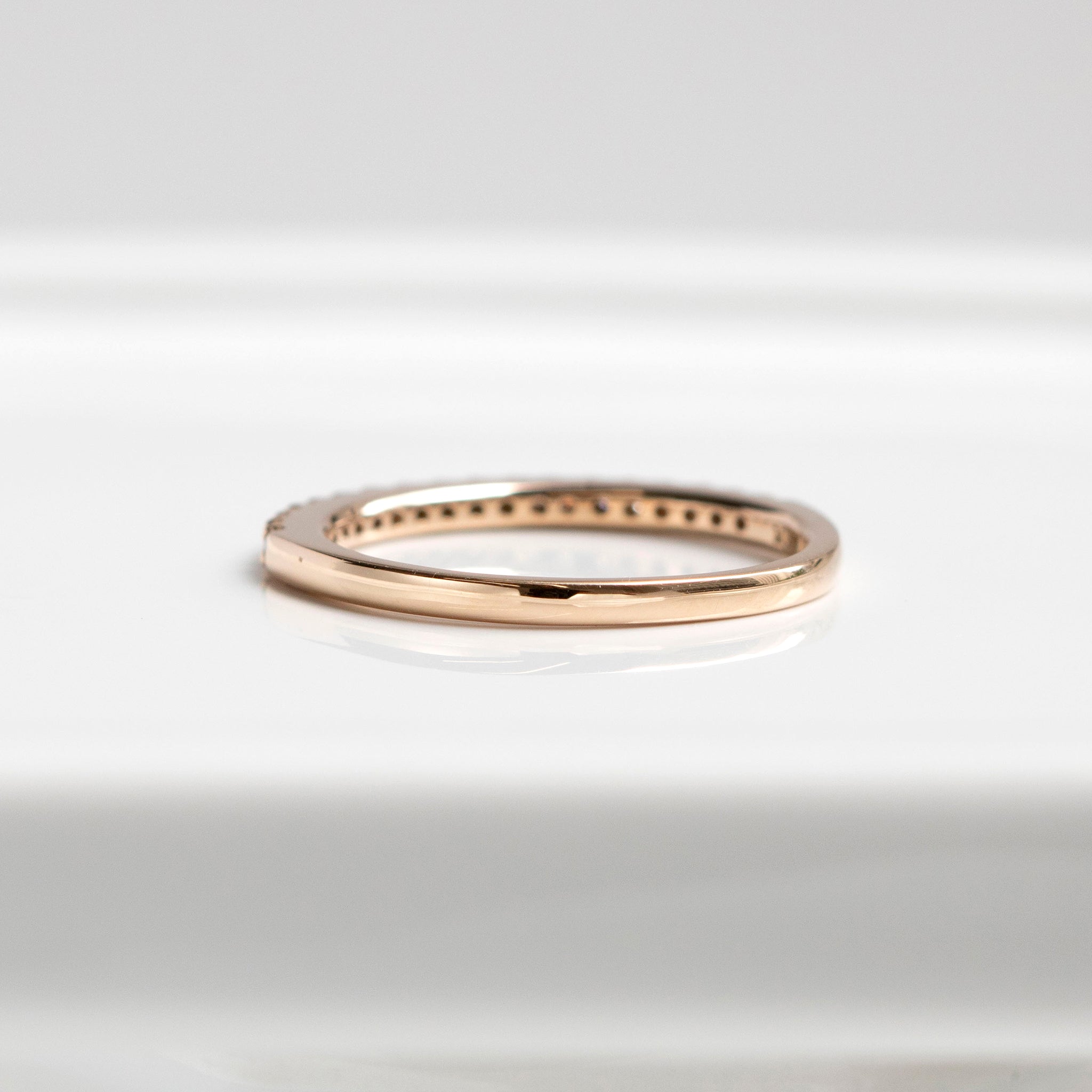 ダイヤモンド K18リング(ピンクゴールド/計0.17カラット/ハーフエタニティ/4月誕生石)《14DB0423》