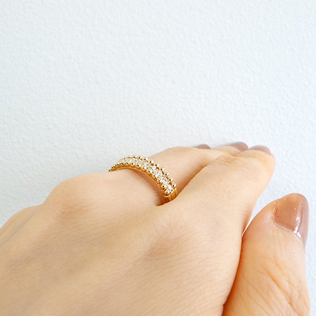 ダイヤモンド K18リング(4月誕生石/鑑別書付き)《14DB0472》