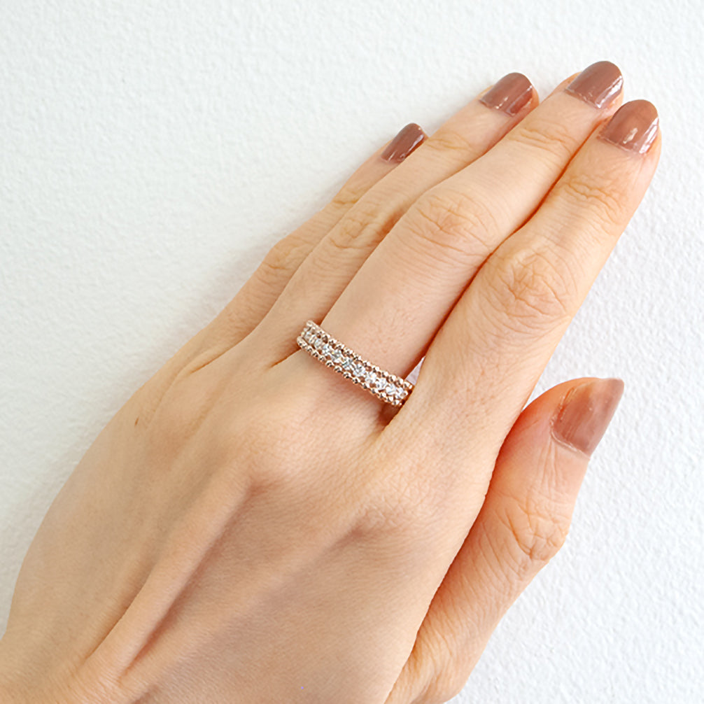 ダイヤモンド K18リング(4月誕生石/鑑別書付き)《14DB0473》