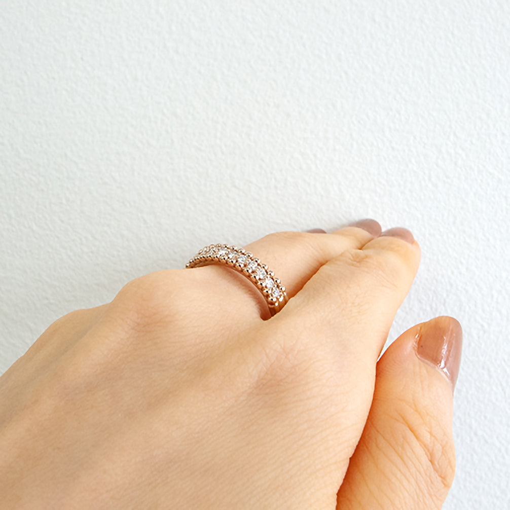 ダイヤモンド K18リング(4月誕生石/鑑別書付き)《14DB0473》