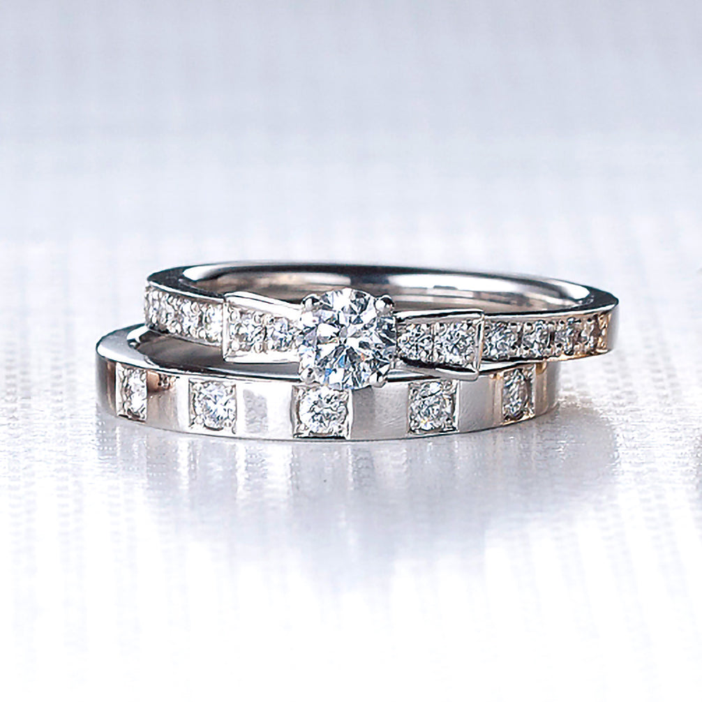 ダイヤモンド プラチナリング(4月誕生石/鑑別書付)《14DB0611》