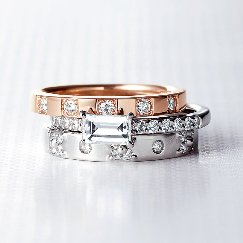 ダイヤモンド プラチナリング(4月誕生石/鑑別書付)《14DB0621》