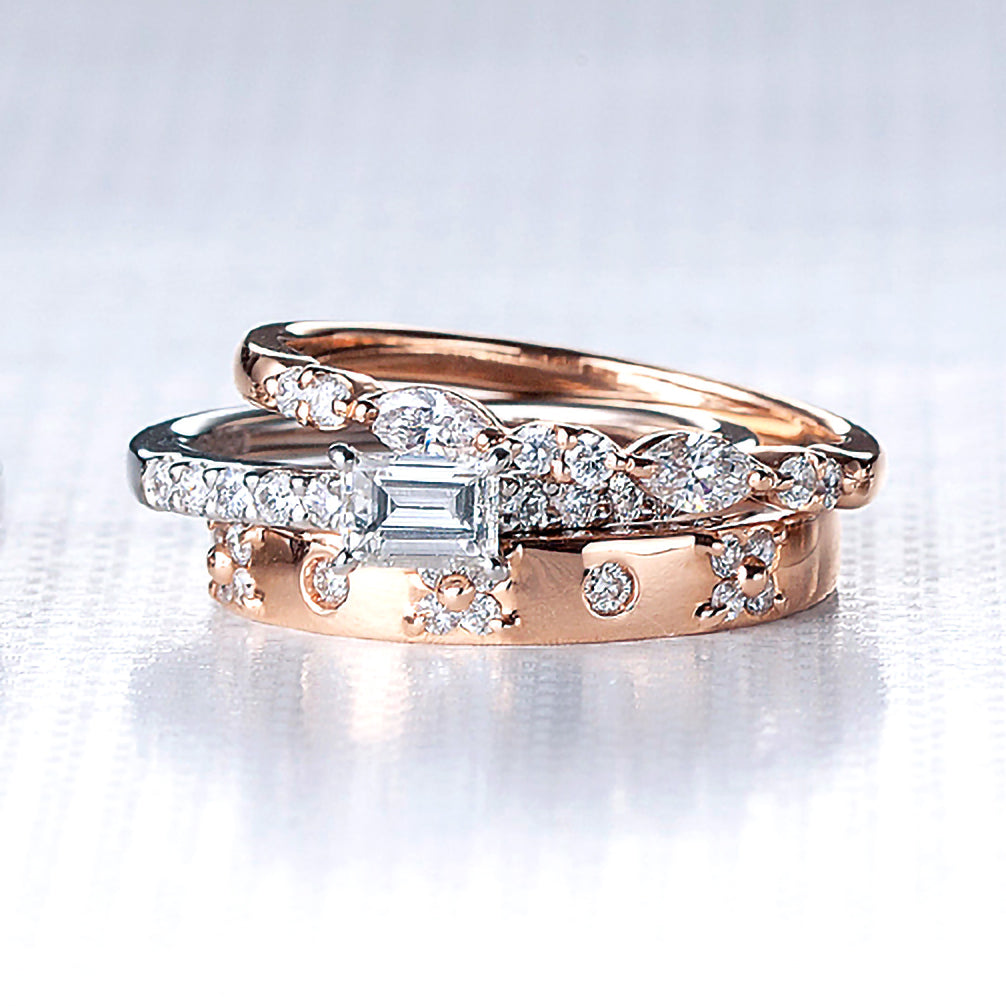 ダイヤモンド K18リング(ピンクゴールド/4月誕生石/鑑別書付)《14DB0623》