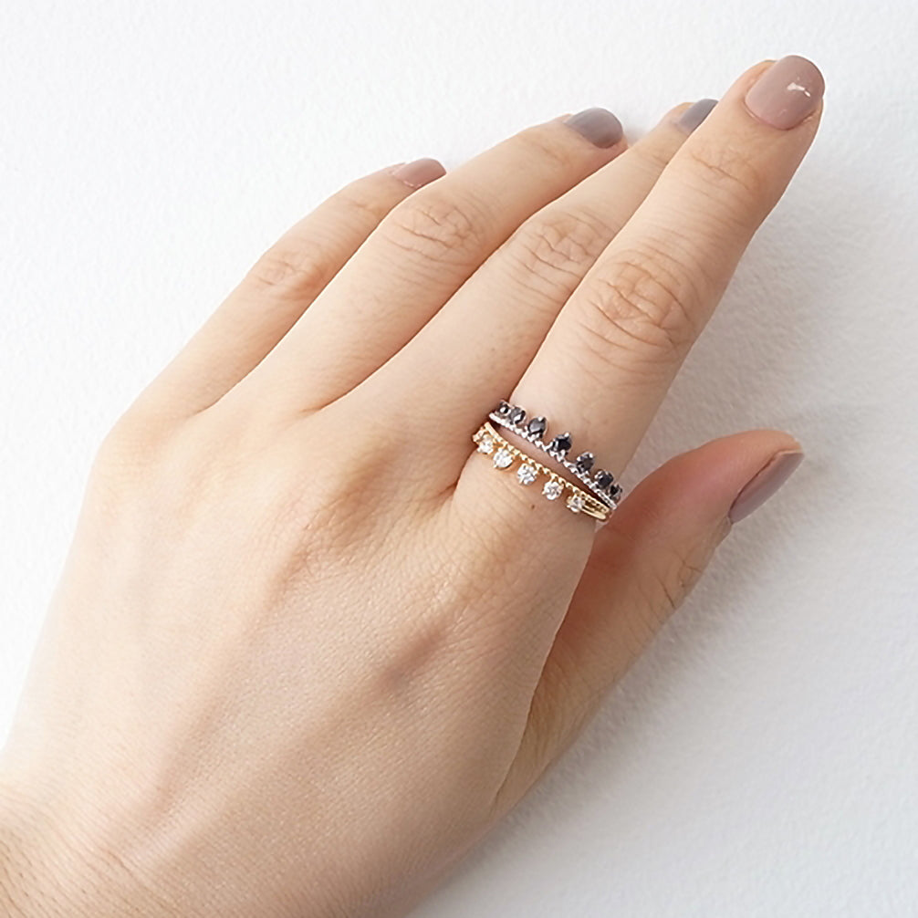 ダイヤモンド K18リング(イエローゴールド/4月誕生石/鑑別書付)《14DB0705》