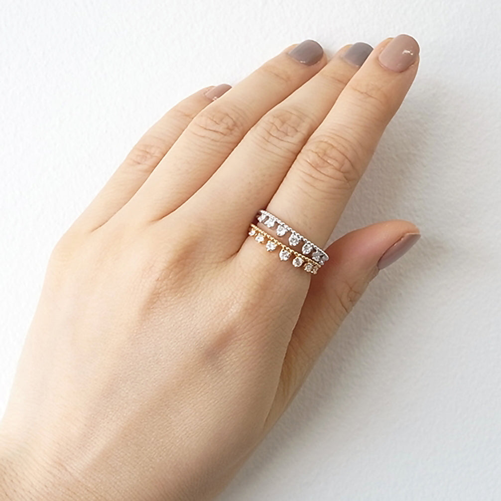 ダイヤモンド K18リング(イエローゴールド/4月誕生石/鑑別書付)《14DB0705》