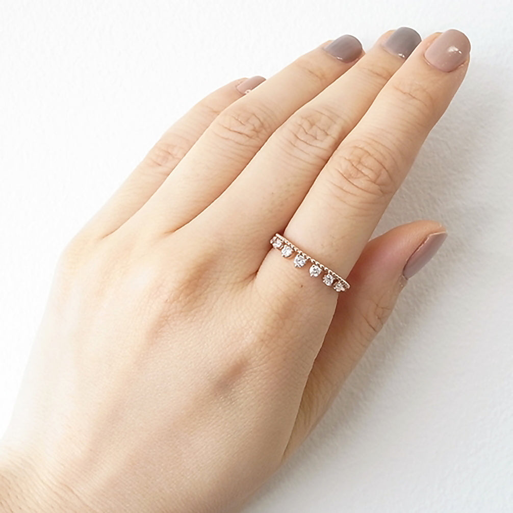 ダイヤモンド K18リング(ピンクゴールド/4月誕生石/鑑別書付)《14DB0706》