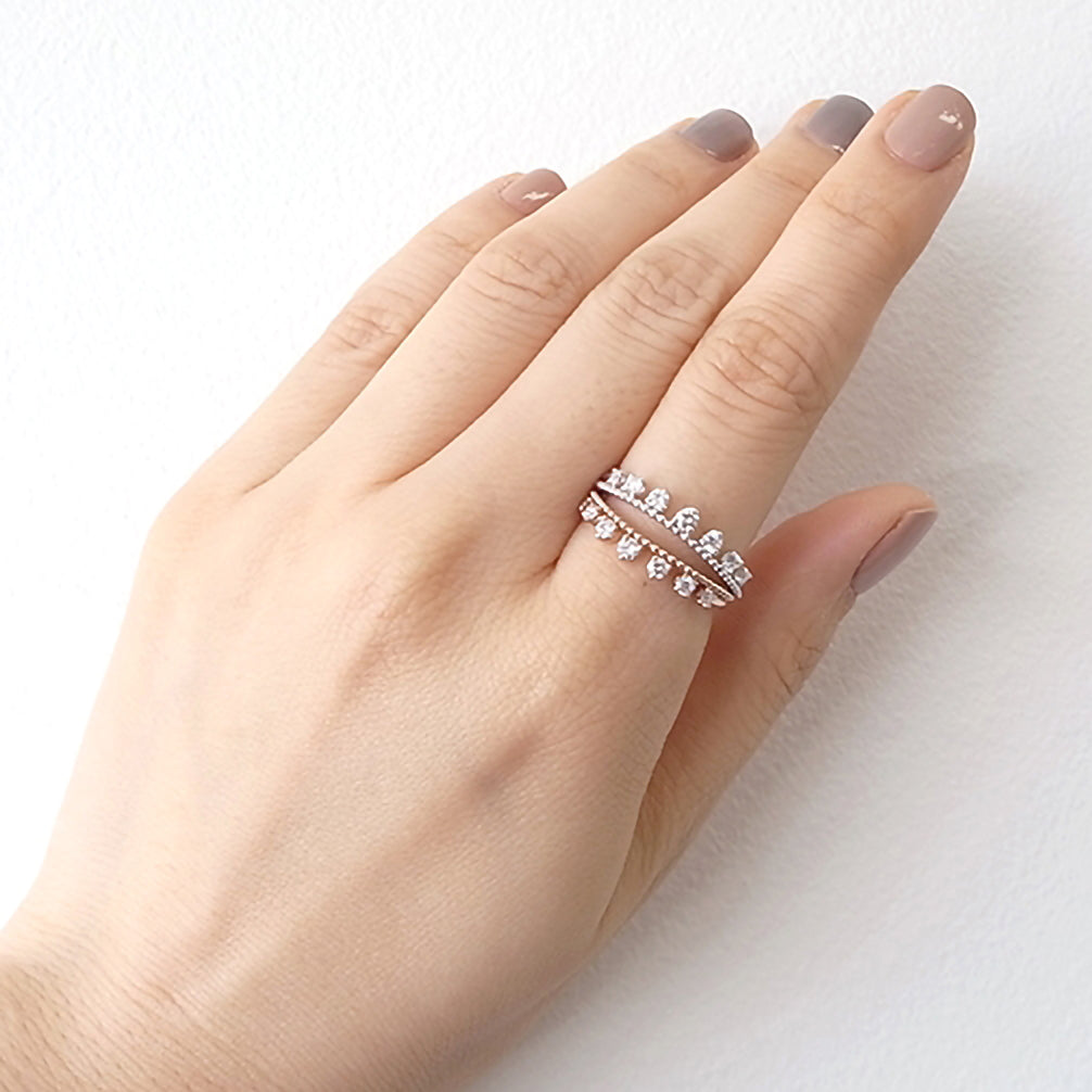 ダイヤモンド K18リング(ピンクゴールド/4月誕生石/鑑別書付)《14DB0706》