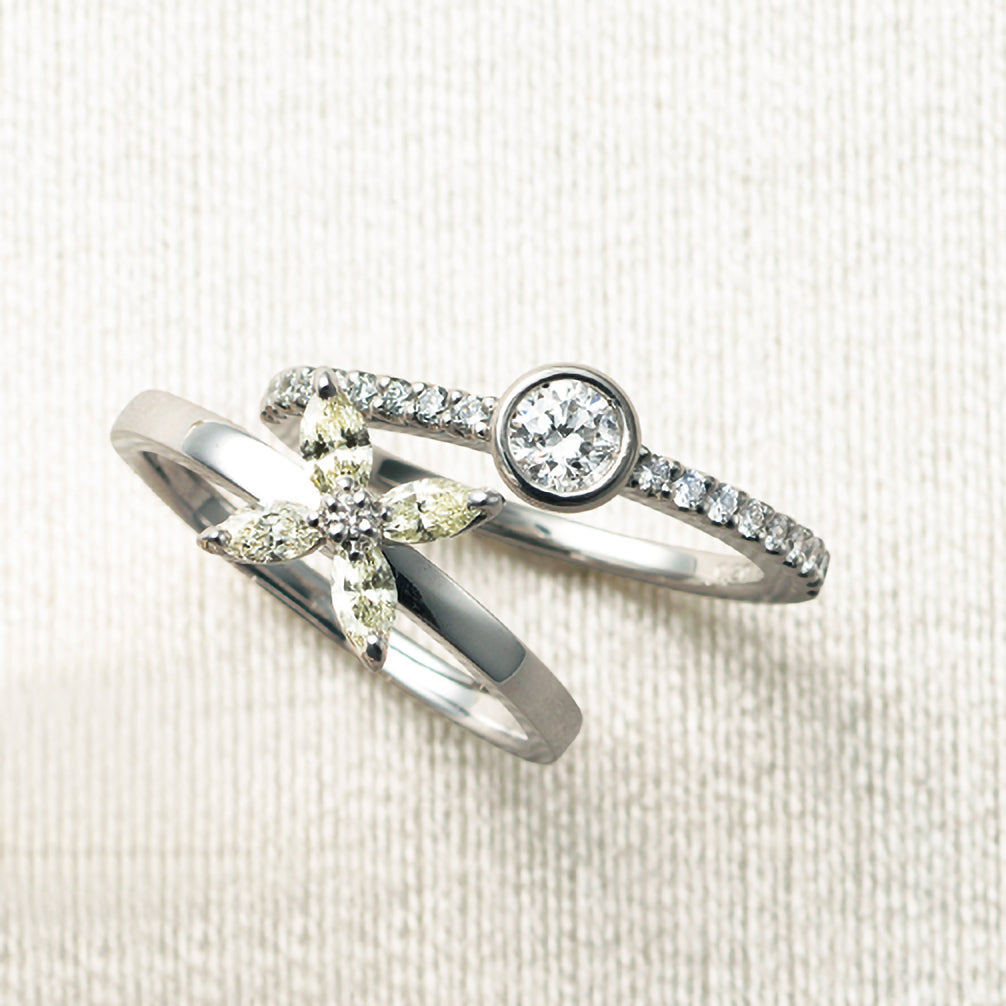 ダイヤモンド プラチナリング(4月誕生石/鑑別書付)《14DB0711》