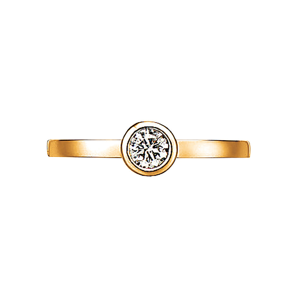 ダイヤモンド K18リング(イエローゴールド/4月誕生石/鑑別書付き)《14DB0713》