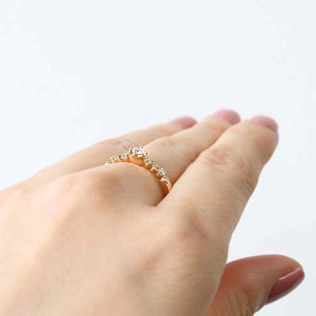 ダイヤモンド K18リング(イエローゴールド/4月誕生石)《14DB0805》