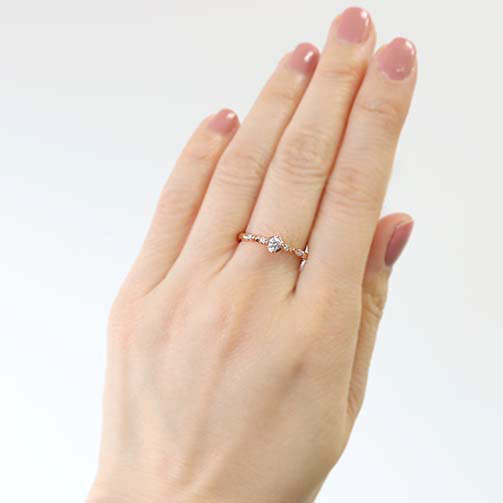 ダイヤモンド K18リング(ピンクゴールド/4月誕生石)《14DB0806》