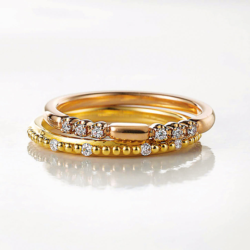 ダイヤモンド K18リング(イエローゴールド/4月誕生石)《14DB0808》