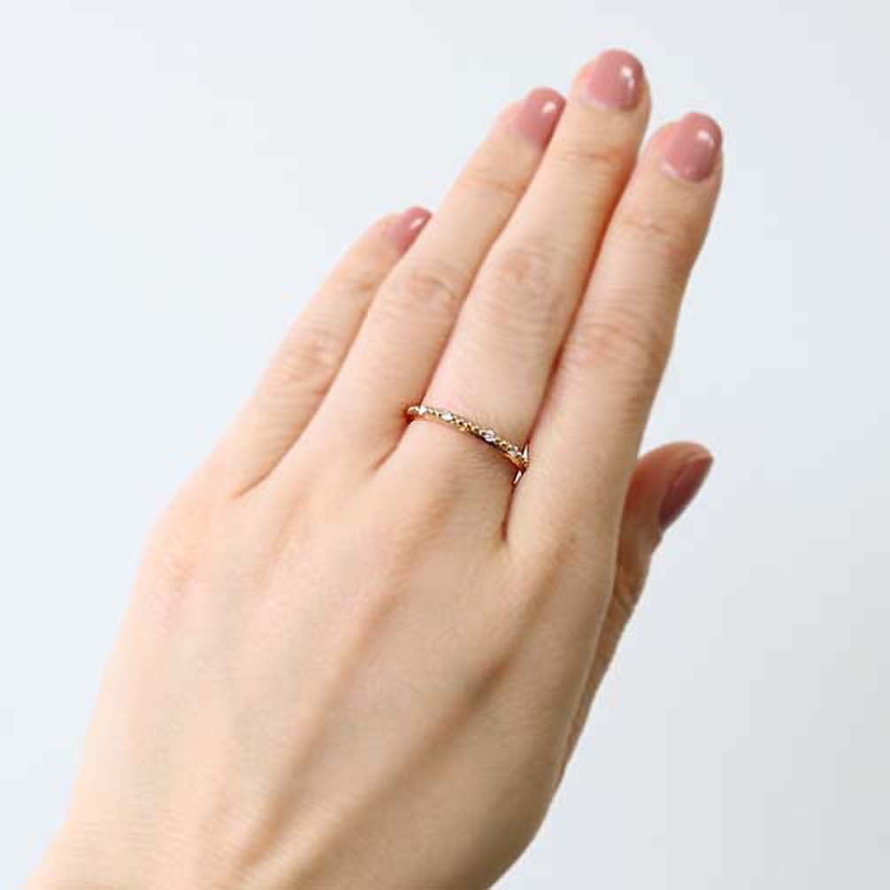 ダイヤモンド K18リング(イエローゴールド/4月誕生石)《14DB0808》