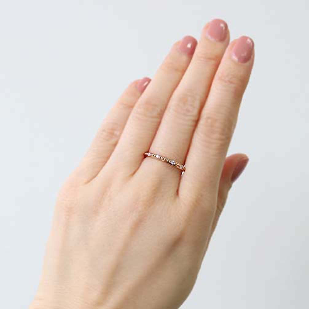 ダイヤモンド K18リング(ピンクゴールド/4月誕生石)《14DB0809》