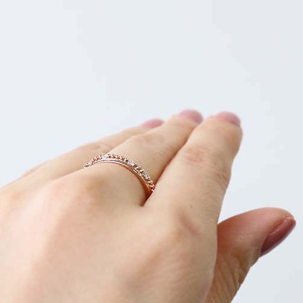 ダイヤモンド K18リング(ピンクゴールド/4月誕生石)《14DB0809》