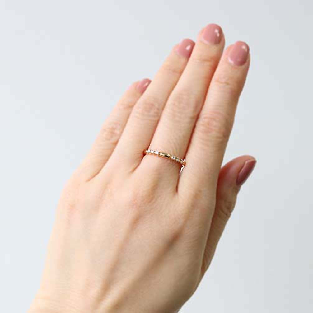 ダイヤモンド K18リング(イエローゴールド/4月誕生石)《14DB0811》