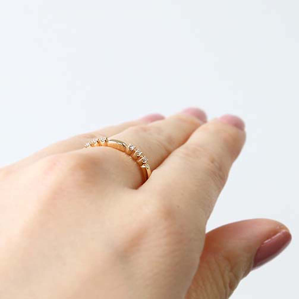 ダイヤモンド K18リング(イエローゴールド/4月誕生石)《14DB0811》