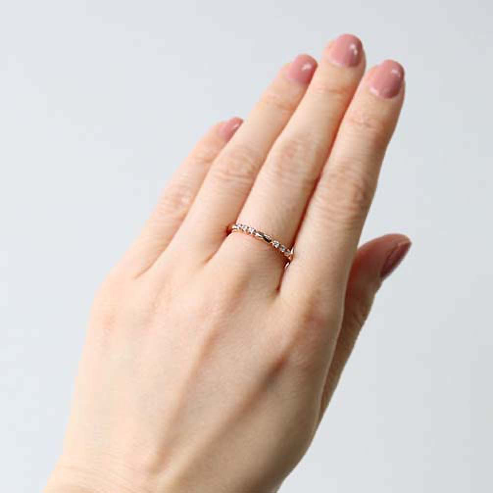 ダイヤモンド K18リング(ピンクゴールド/4月誕生石)《14DB0812》