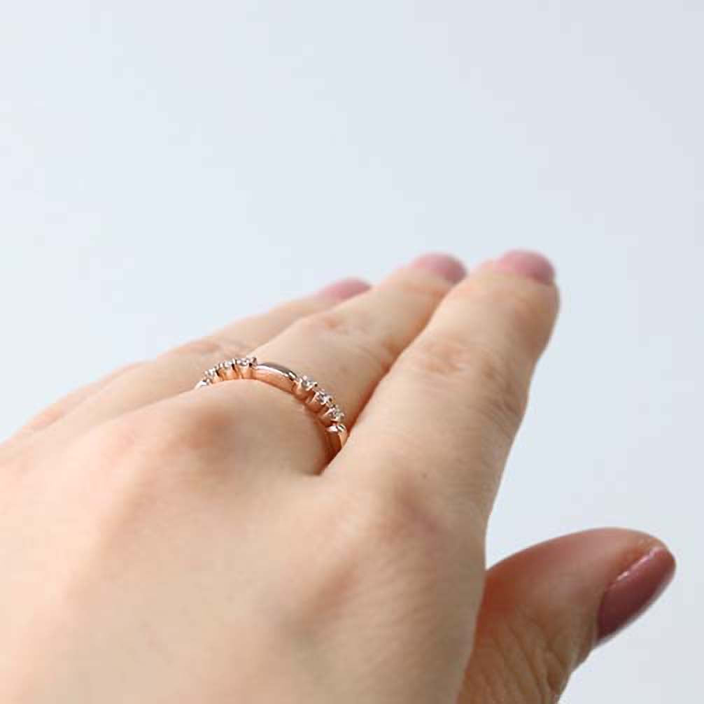 ダイヤモンド K18リング(ピンクゴールド/4月誕生石)《14DB0812》