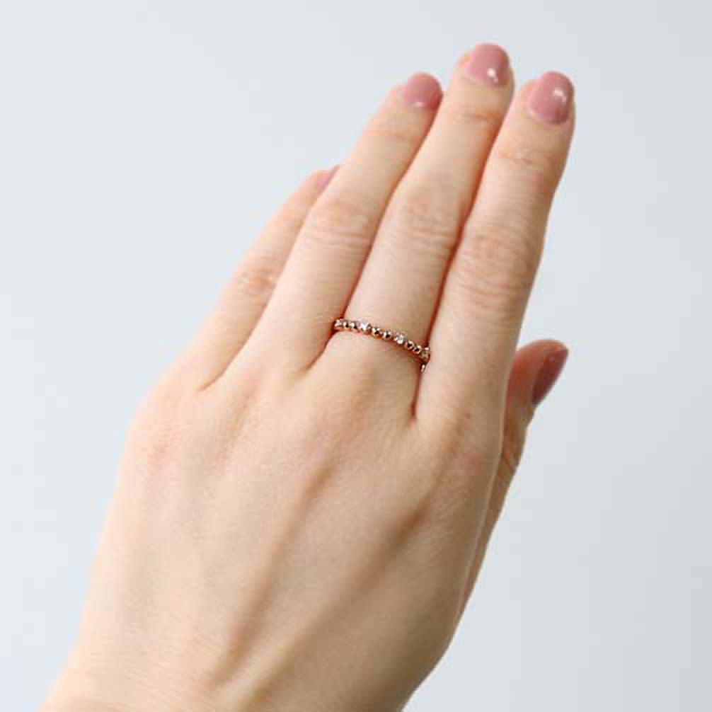 ダイヤモンド K18リング(ピンクゴールド/4月誕生石)《14DB0815》