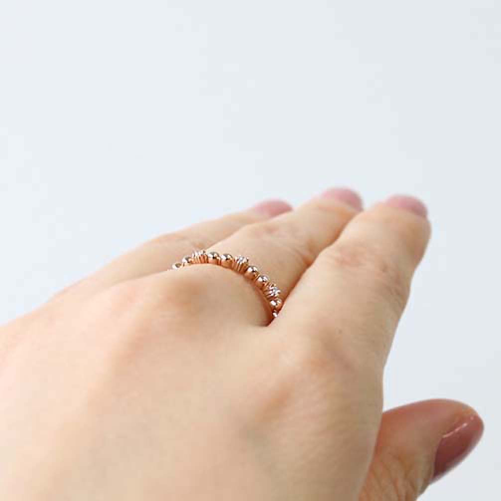 ダイヤモンド K18リング(ピンクゴールド/4月誕生石)《14DB0815》