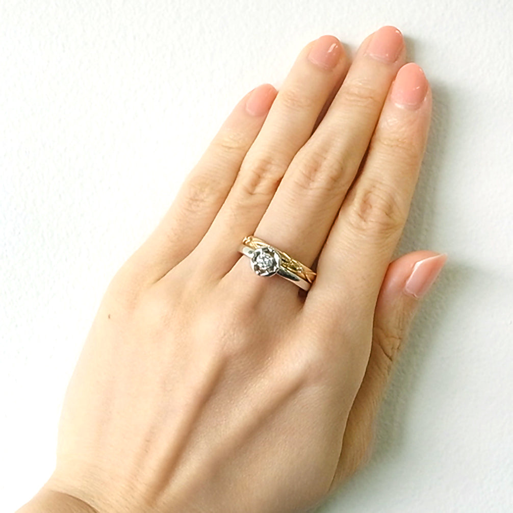 ダイヤモンド プラチナリング(4月誕生石/鑑別書付)《14DB0816》