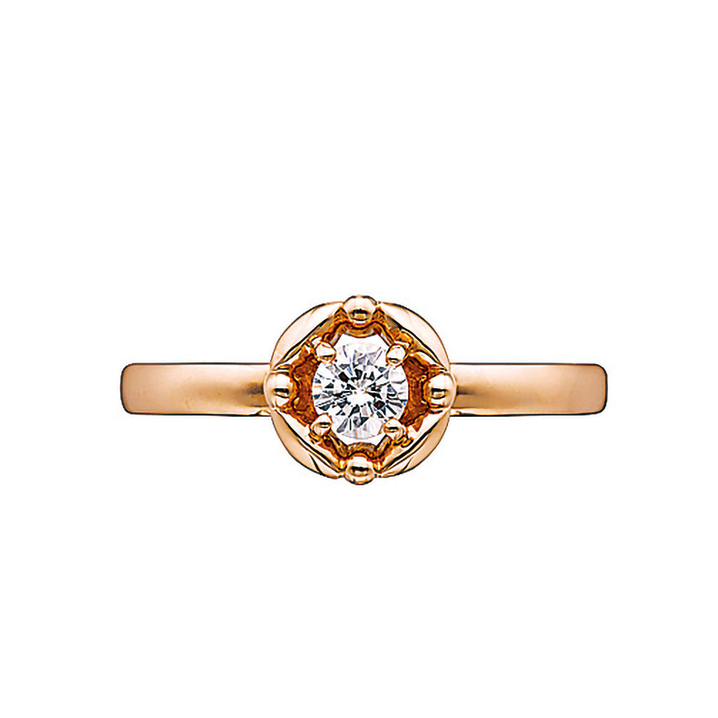 ダイヤモンド K18リング(ピンクゴールド/4月誕生石/鑑別書付き)《14DB0818》