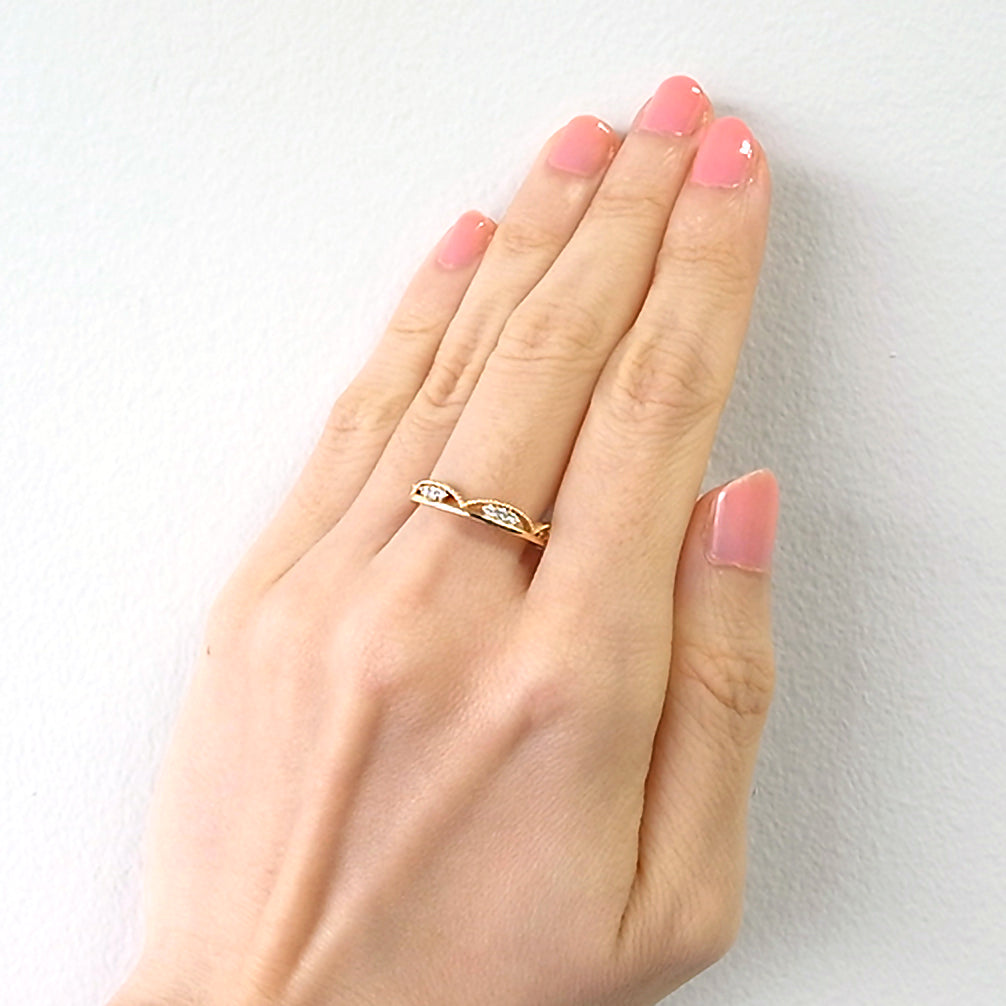 ダイヤモンド K18リング(イエローゴールド/4月誕生石)《14DB0820》