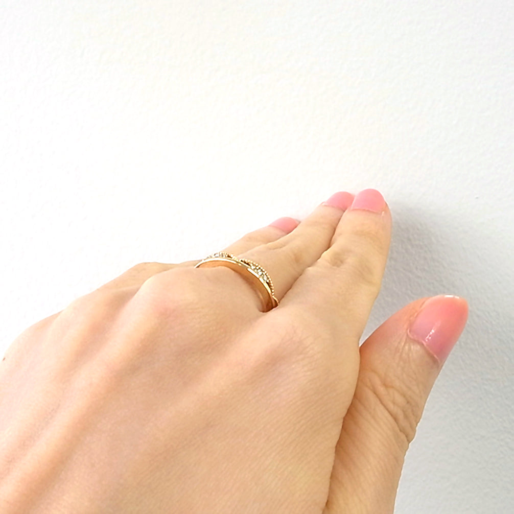 ダイヤモンド K18リング(イエローゴールド/4月誕生石)《14DB0820》