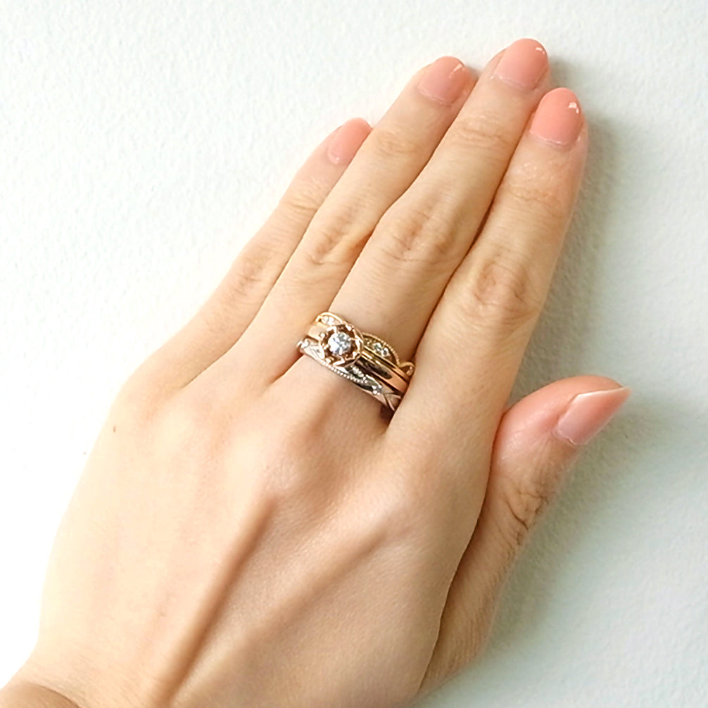 ダイヤモンド K18リング(イエローゴールド/4月誕生石)《14DB0820》