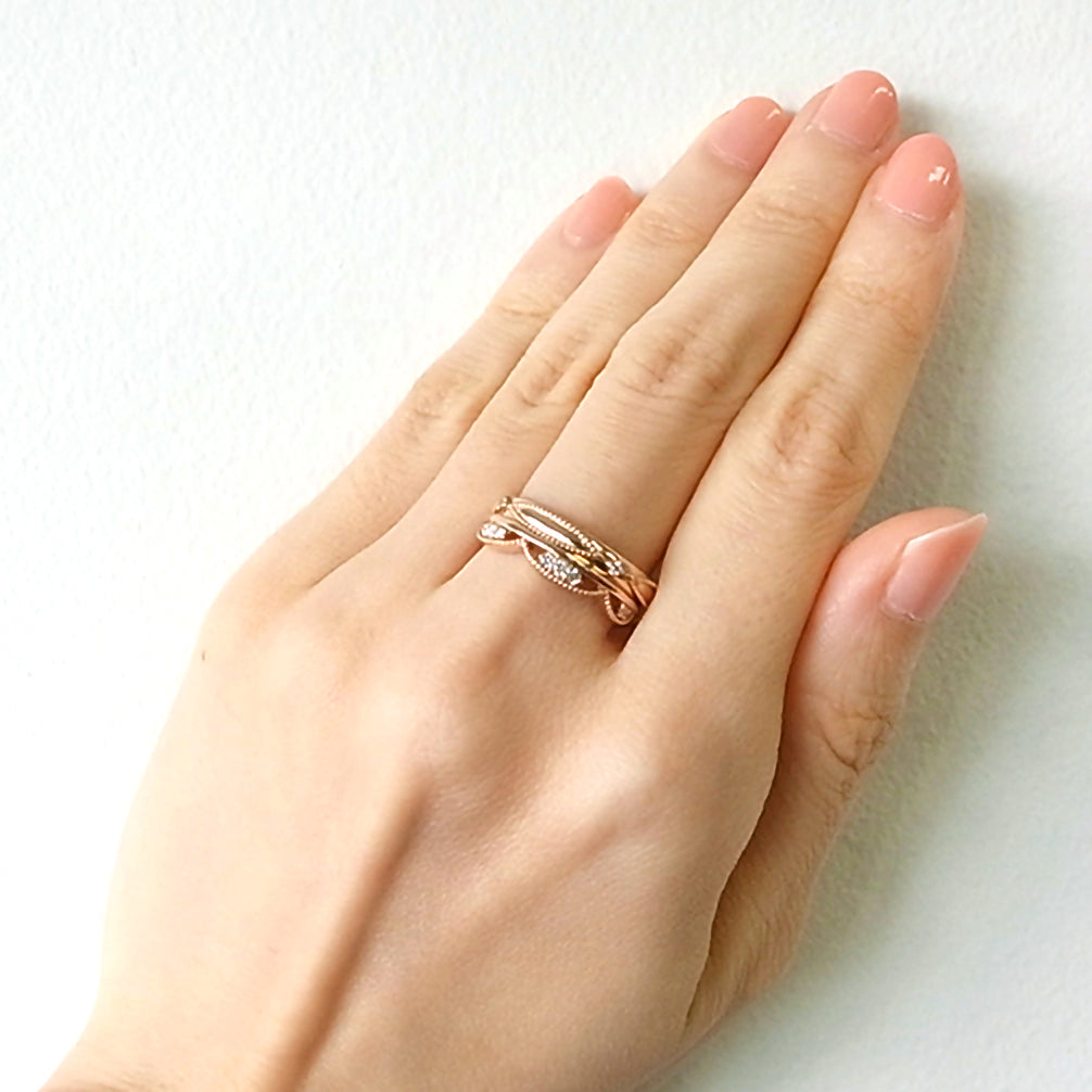 ダイヤモンド K18リング(ピンクゴールド/4月誕生石)《14DB0821》