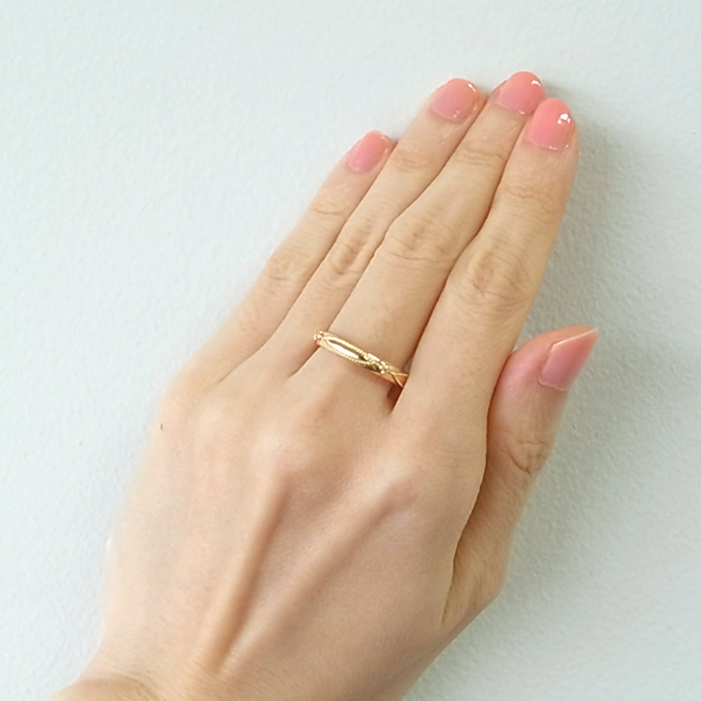 ダイヤモンド K18リング(イエローゴールド/4月誕生石/鑑別書付)《14DB0823》