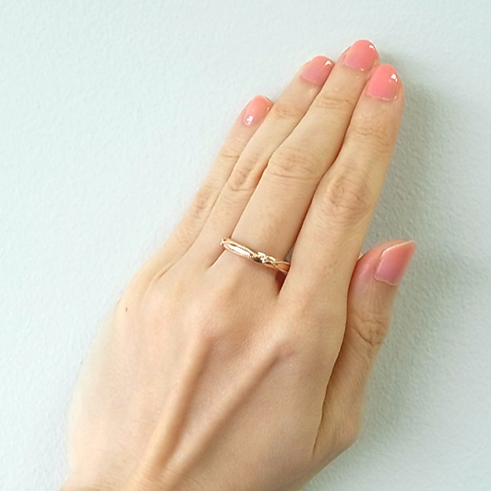 ダイヤモンド K18リング(ピンクゴールド/4月誕生石/鑑別書付)《14DB0824》