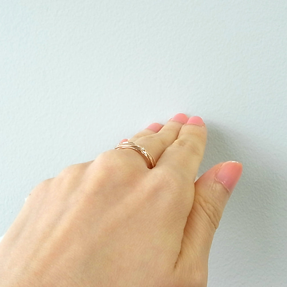 ダイヤモンド K18リング(ピンクゴールド/4月誕生石/鑑別書付)《14DB0824》