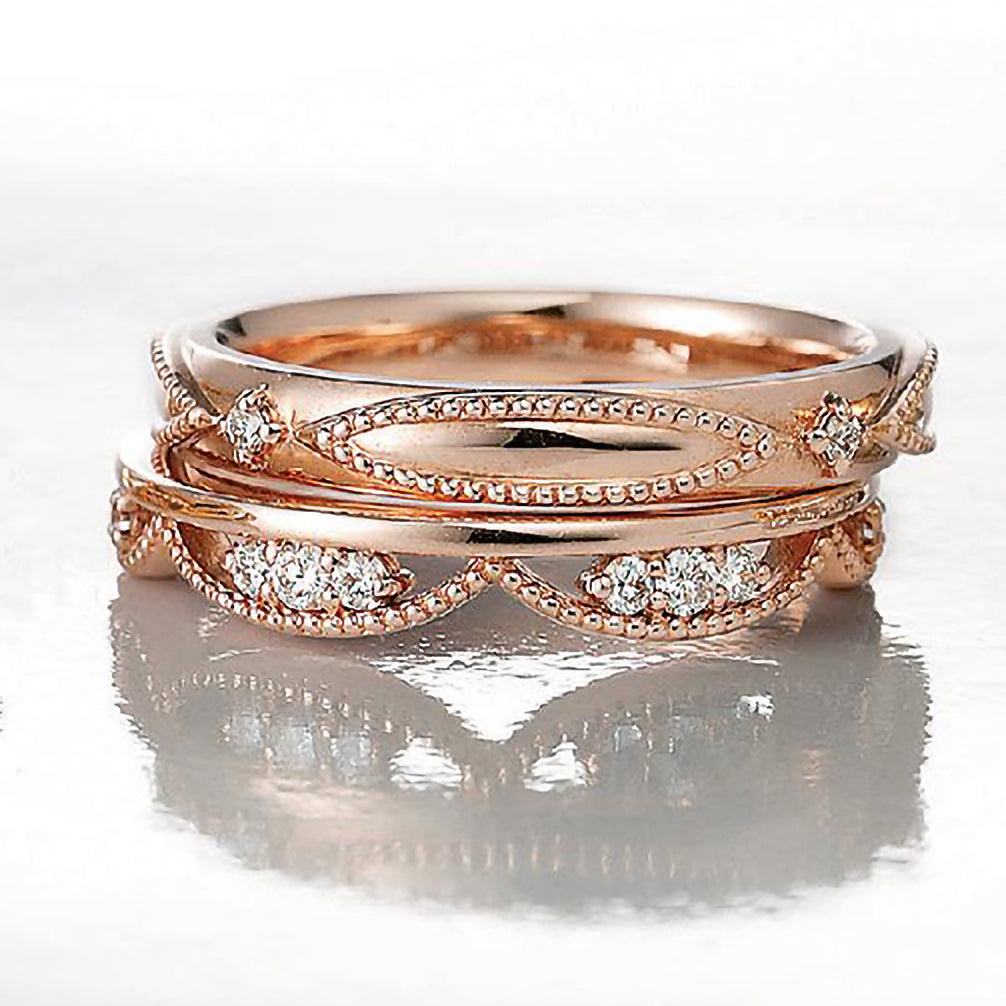 ダイヤモンド K18リング(ピンクゴールド/4月誕生石/鑑別書付)《14DB0824》