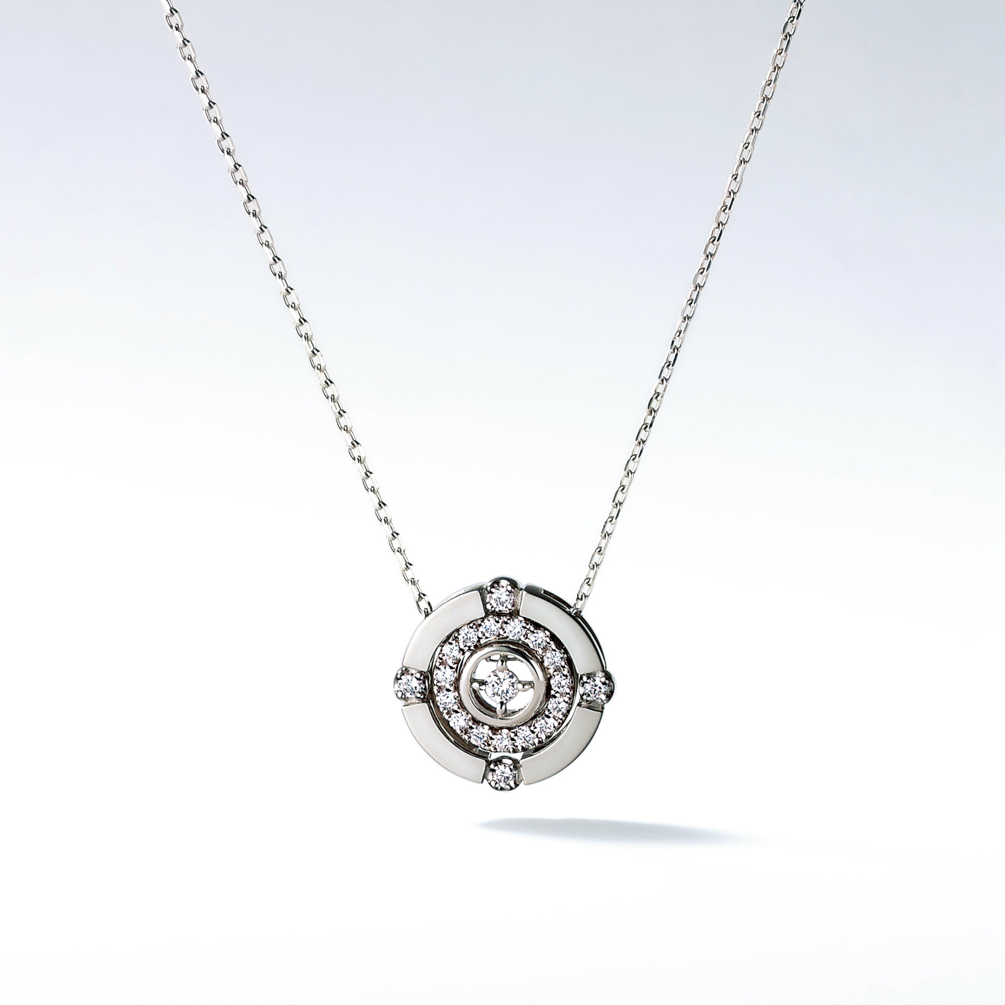 ダイヤモンド プラチナネックレス(スライドピン式/4月誕生石/鑑別書付)《14DB0825》