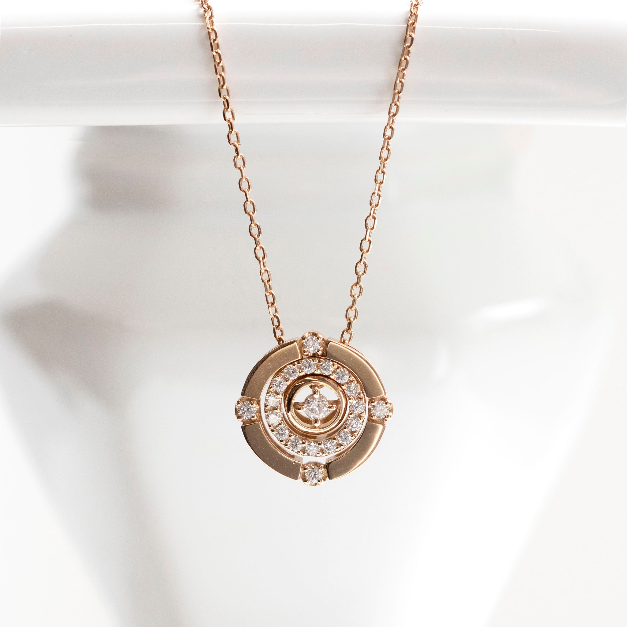 ダイヤモンド K18ネックレス(ピンクゴールド/4月誕生石/鑑別書付)《14DB0827》