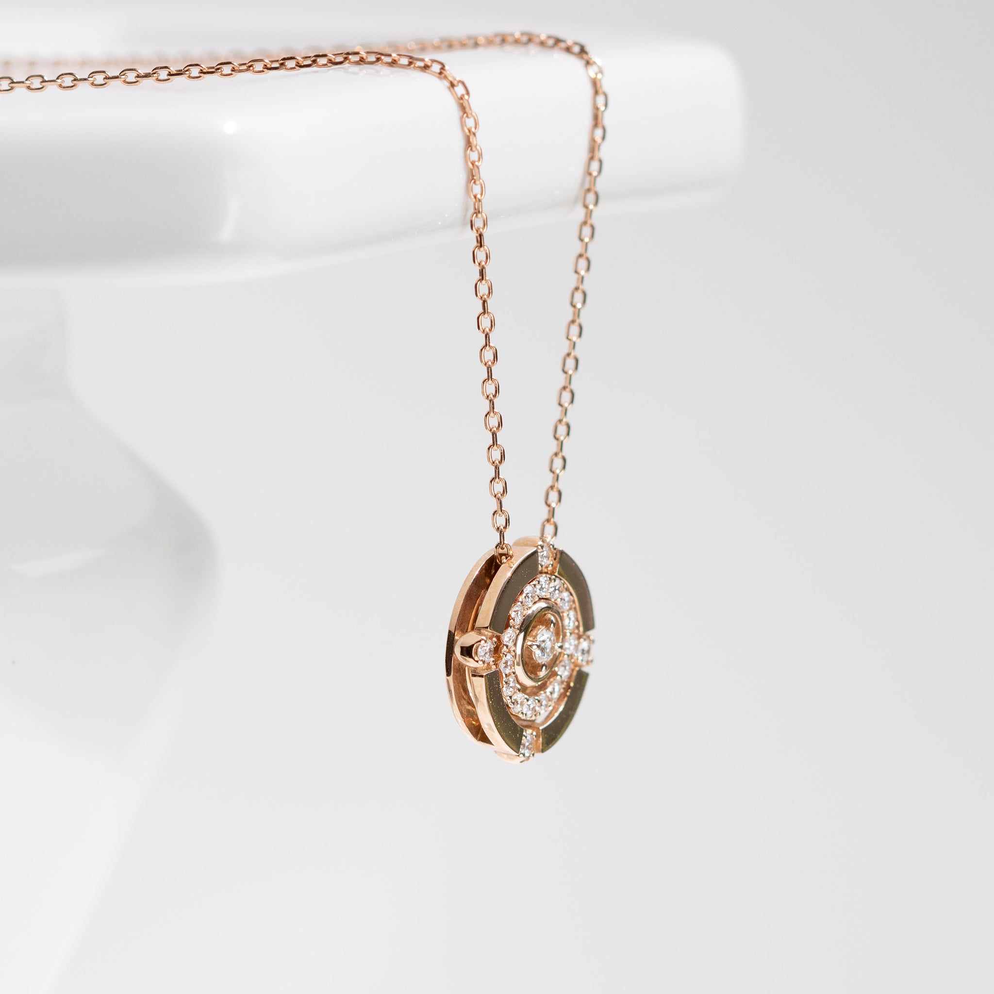 ダイヤモンド K18ネックレス(ピンクゴールド/4月誕生石/鑑別書付)《14DB0827》